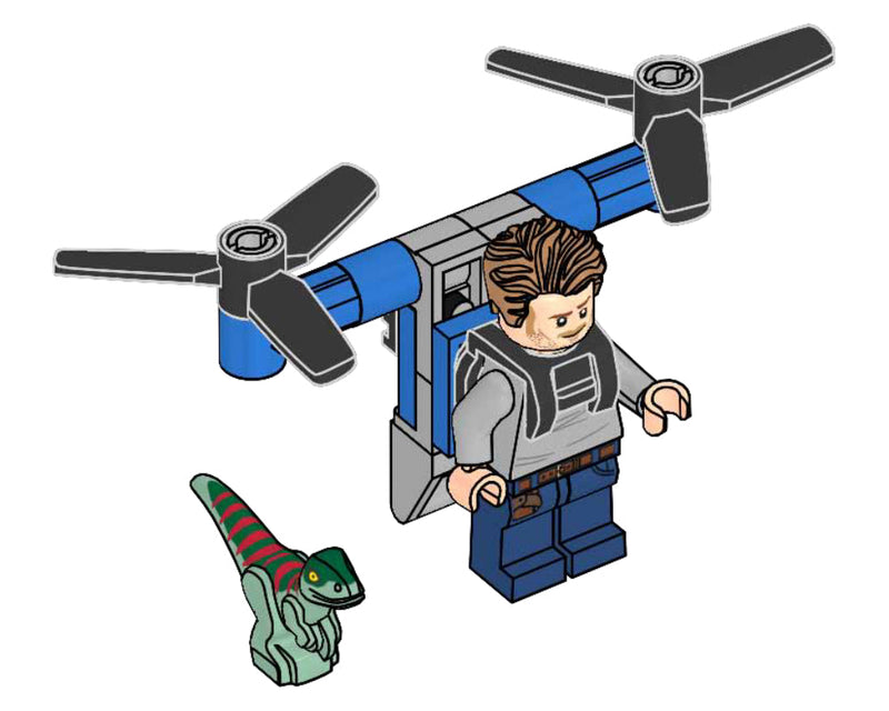 LEGO Jurassic World Owen with Jet Pack and Raptor paper bag (122328-1) LEGO