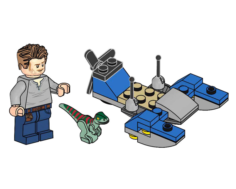 LEGO Jurassic World Owen with Swamp Speeder and Raptor paper bag (122331-1) LEGO