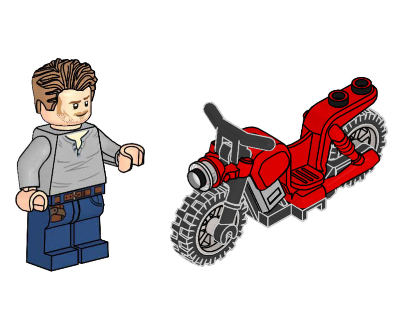 LEGO Jurassic World Owen with Motorcycle paper bag (122333-1) LEGO