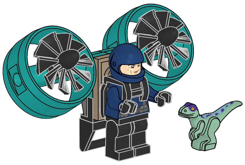 LEGO Jurassic World Ranger with Helipack and Baby Raptor paper bag (122505-1) LEGO