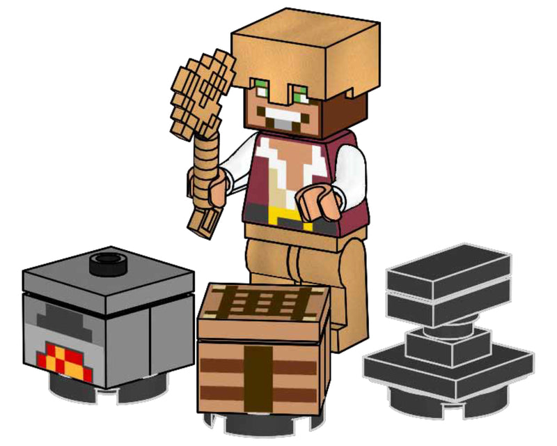 LEGO Minecraft Gold Hunter with Crafting Table, Furnace and Anvil paper bag (472506-1)