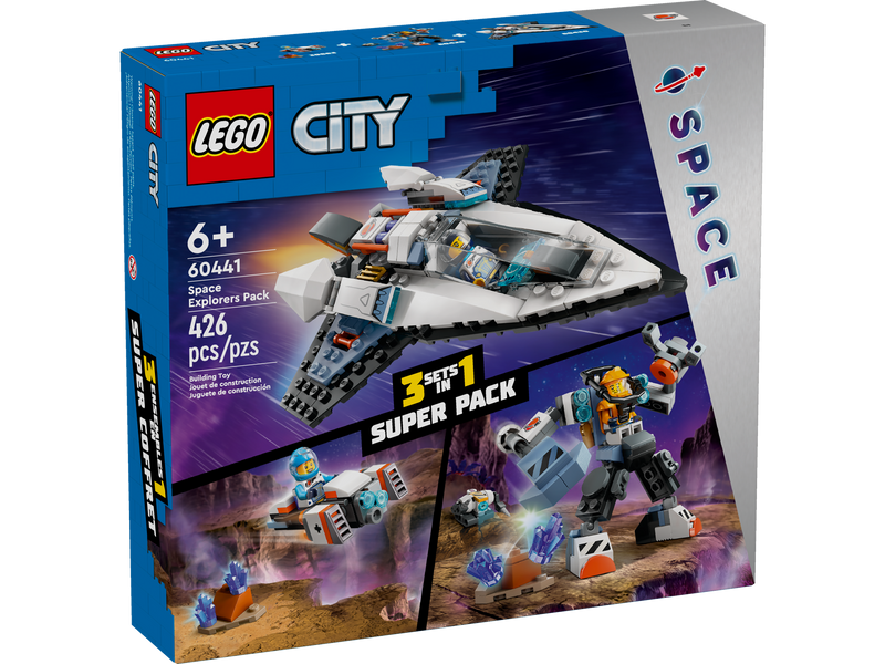 LEGO Town City Bundle Pack, 3 Sets in 1 Super Pack (Sets 30663, 60428, and 60430) - Space Explorers Pack (60441-1)