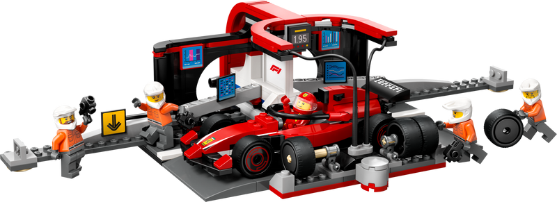 LEGO Town F1 Pit Stop & Pit Crew with Ferrari Car (60443-1)