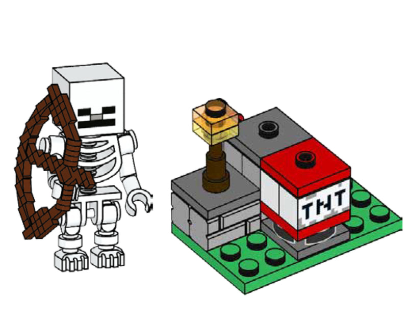 LEGO Minecraft TNT Launcher and Skeleton foil pack (662102-1)
