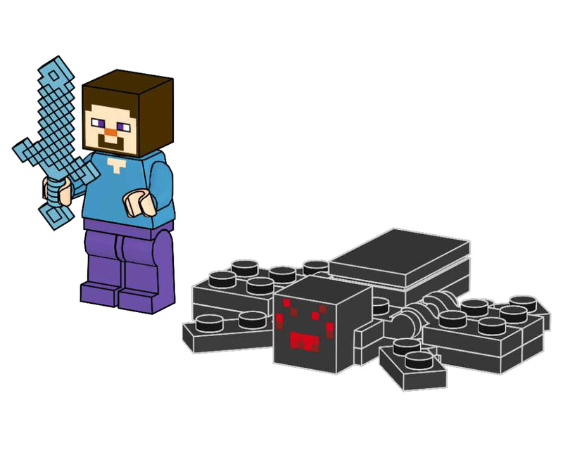 LEGO Minecraft Steve with Spider foil pack (662207-1)