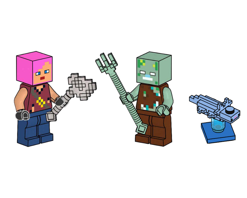 LEGO Minecraft Adventurer with Drowned and Axolotl paper bag (662303-1)