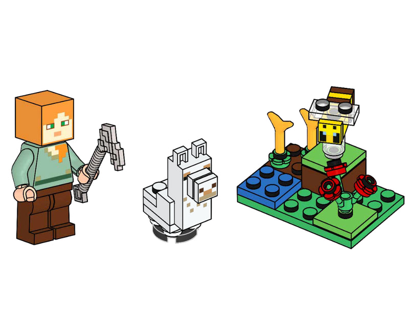 LEGO Minecraft Alex, Baby Llama and Bee paper bag (662308-1)