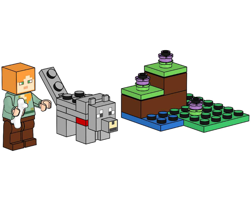 LEGO Minecraft Alex with Wolf paper bag (662404-1)