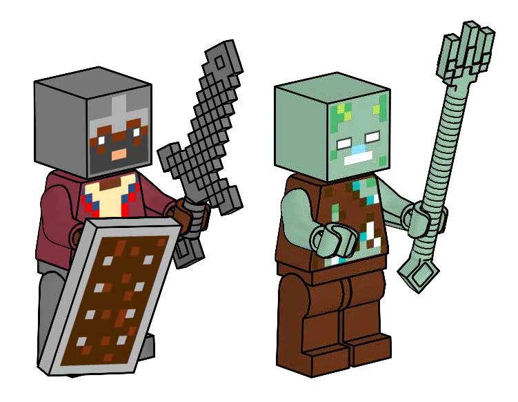 LEGO Minecraft Drowned and Hero paper bag (662405-1)