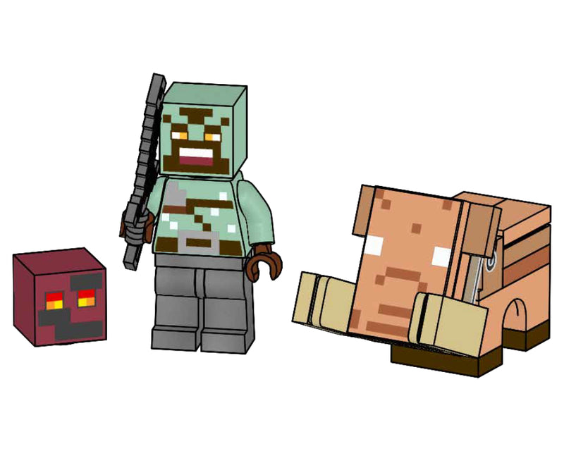 LEGO Minecraft Orc Warrior with Baby Hoglin and Magma Cube paper bag (662503-1)