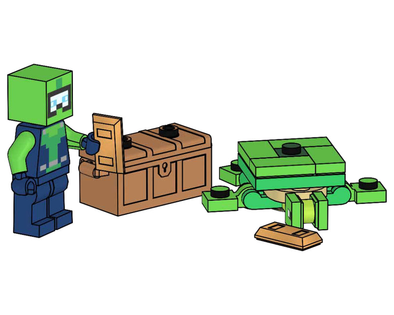 LEGO Minecraft Diver with Treasure Chest and Turtle paper bag (662505-1)