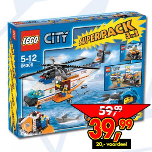 LEGO Town City Bundle Pack, Super Pack 3 in 1 (Sets 7736, 7737, and 7738) (66306-1)