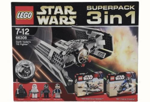 LEGO Star Wars Star Wars Bundle Pack, Super Pack 3 in 1 (Sets 7667, 7668, and 8017) - Darth Vader's TIE Fighter (66308-1)