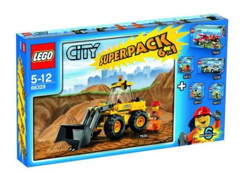 LEGO Town City Bundle Pack, Super Pack 6 in 1 (Sets 5610, 5612, 5613, 7236, 7630, and 7942) (66328-1)