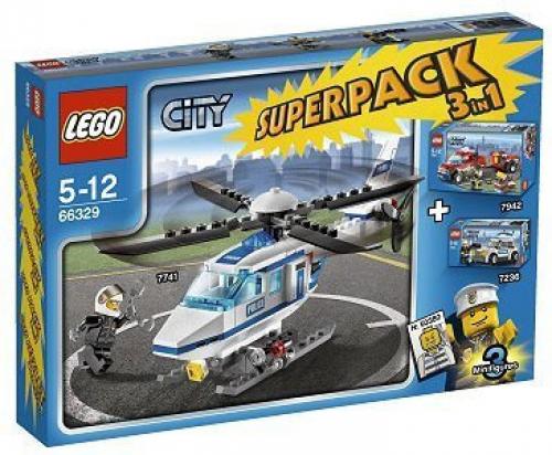 LEGO Town City Bundle Pack, Super Pack 3 in 1 (Sets 7236, 7741, and 7942) (66329-1)