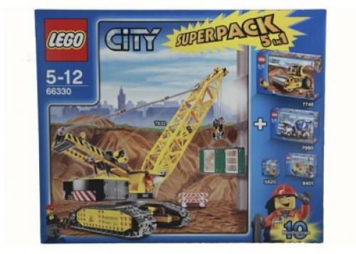 LEGO Town City Bundle Pack, Super Pack 5 in 1 (Sets 5620, 7632, 7746, 7990, and 8401) (66330-1)