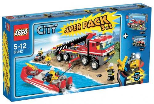 LEGO Town City Bundle Pack, Super Pack 3 in 1 (Sets 7213, 7241, and 7942) (66342-1)