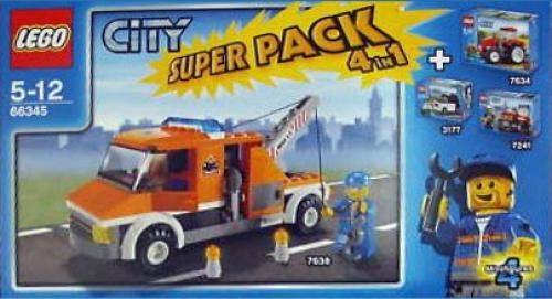 LEGO Town City Bundle Pack, Super Pack 4 in 1 (Sets 3177, 7241, 7634, and 7638) (66345-1)