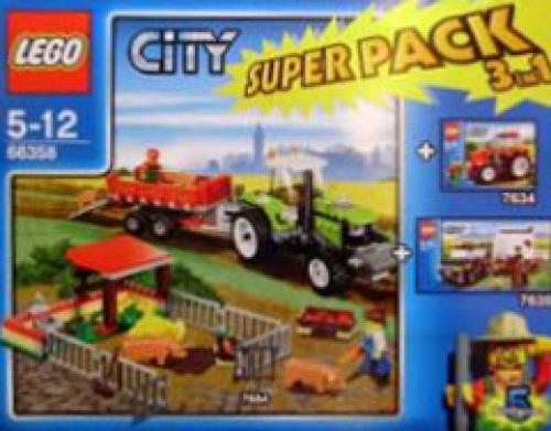 LEGO Town City Bundle Pack, Super Pack 3 in 1 (Sets 7634, 7635, and 7684) (66358-1)