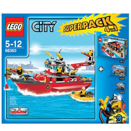 LEGO Town City Bundle Pack, Super Pack 4 in 1 (Sets 7207, 7213, 7241, and 7942) (66360-1)