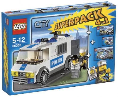 LEGO Town City Bundle Pack, Super Pack 4 in 1 (Sets 7235, 7236, 7245, and 7741) (66363-1)