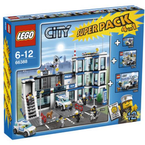 LEGO Town City Bundle Pack, Super Pack 4 in 1 (Sets 7235, 7279, 7285, and 7498) (66388-1)