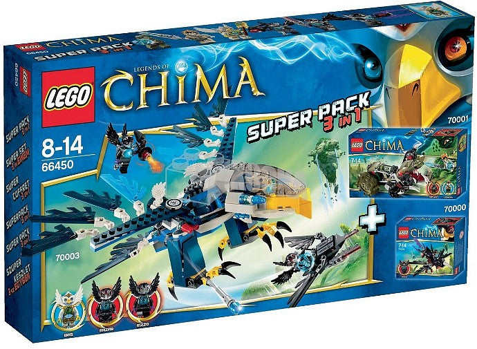LEGO LEGENDS OF CHIMA LEGENDS OF CHIMA Bundle Pack, Super Pack 3 in 1 (Sets 70000, 70001, and 70003) (66450-1)