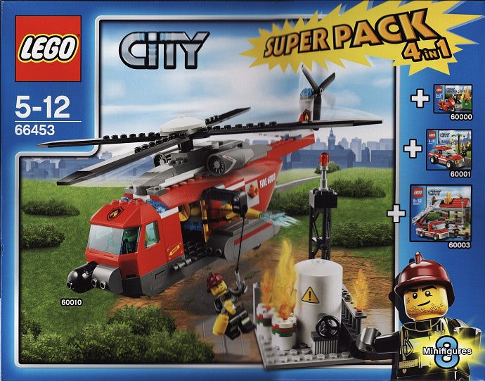 LEGO Town City Bundle Pack, Super Pack 4 in 1 (Sets 60000, 60001, 60003, and 60010) (66453-1)