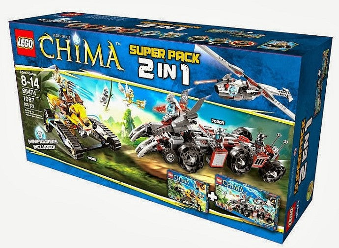 LEGO LEGENDS OF CHIMA LEGENDS OF CHIMA Bundle Pack, Super Pack 2 in 1 (Sets 70005 and 70009) (66474-1)
