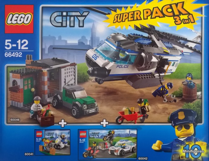 LEGO Town City Bundle Pack, Super Pack 3 in 1 (Sets 60041, 60042, and 60046) (66492-1)