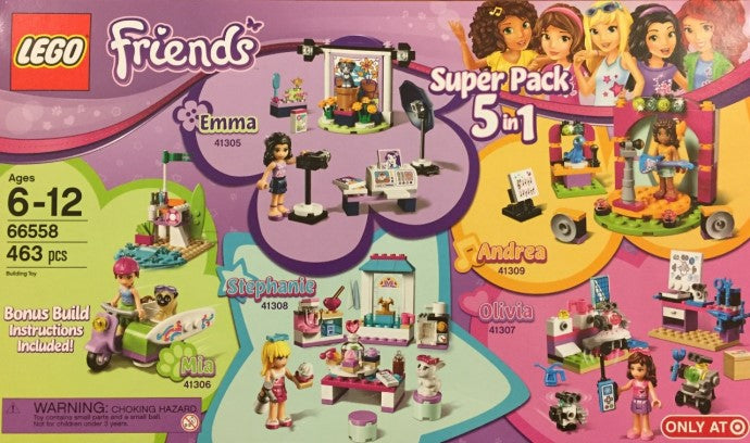 LEGO Friends Friends Bundle Pack, Super Pack 5 in 1 (Sets 41305, 41306, 41307, 41308, and 41309) (66558-1)