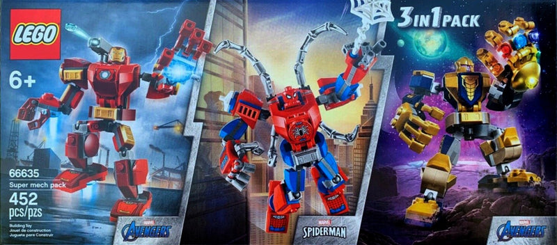 LEGO Super Heroes Super Heroes Bundle Pack, Avengers and Spider-Man, 3 in 1 Pack (Sets 76140, 76141, and 76146) - Super mech pack (66635-1)