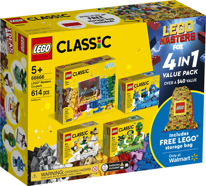 LEGO Classic Classic Bundle Pack, 4 in 1 Value Pack (Sets 11006, 11007, 11009, and 11012 with Gear 100340000) - LEGO Masters Co-pack (66666-1)