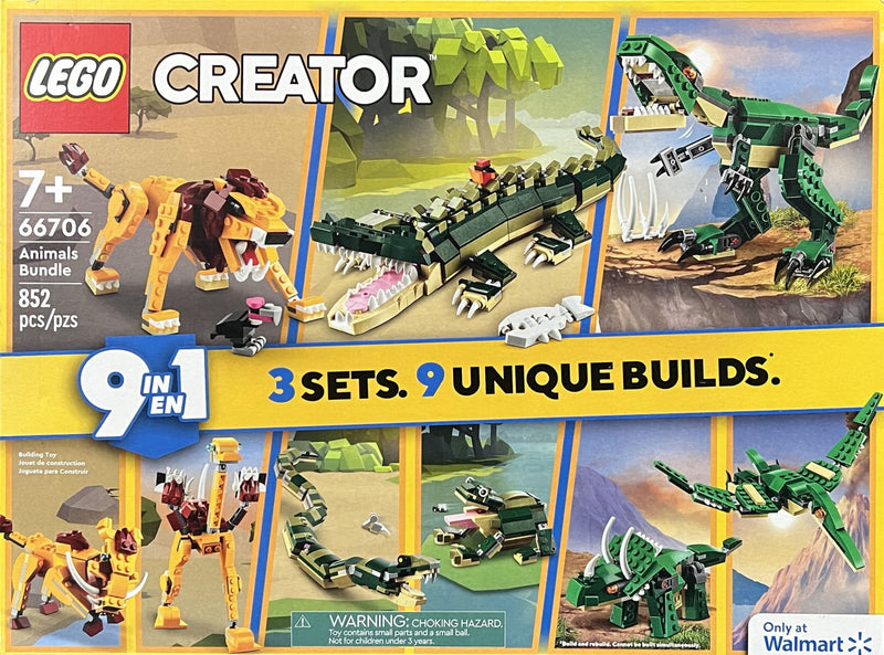 LEGO Creator Creator Bundle Pack, 3 in 1 (Sets 31058, 31112, and 31121) - Animals Bundle (66706-1)