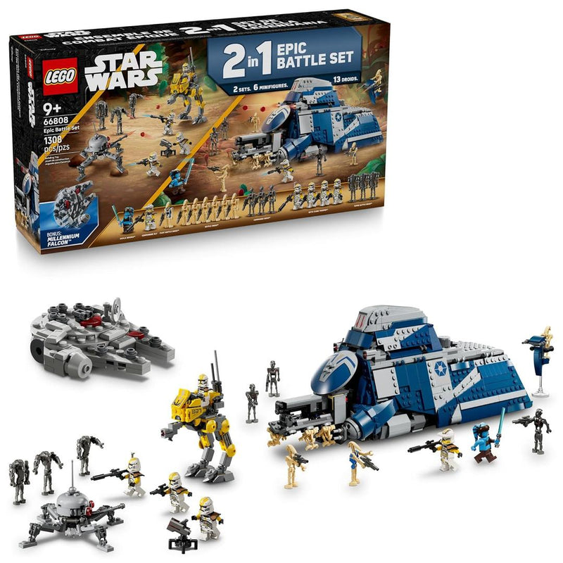 LEGO Star Wars Star Wars Bundle Pack, 2 in 1 with Bonus Set (Sets 30708, 75431, and 75435) - Epic Battle Set (66808-1)