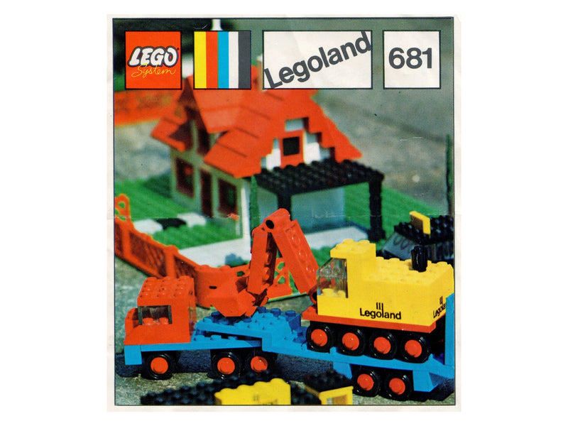 LEGO LEGOLAND Low-Loader with 4 Wheel Excavator (681-1)