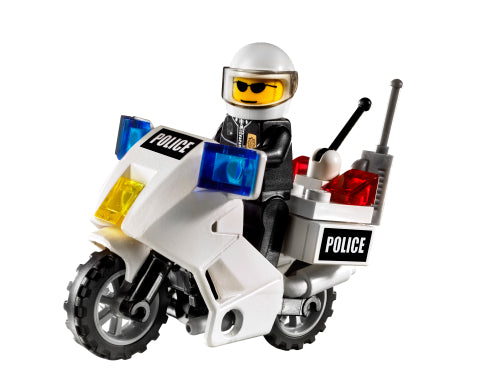 LEGO Town Police Motorcycle - Black/Green Sticker Version (7235-1)
