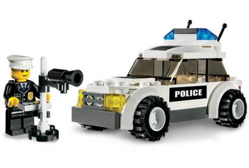 LEGO Town Police Car - Black/Green Sticker Version (7236-1)