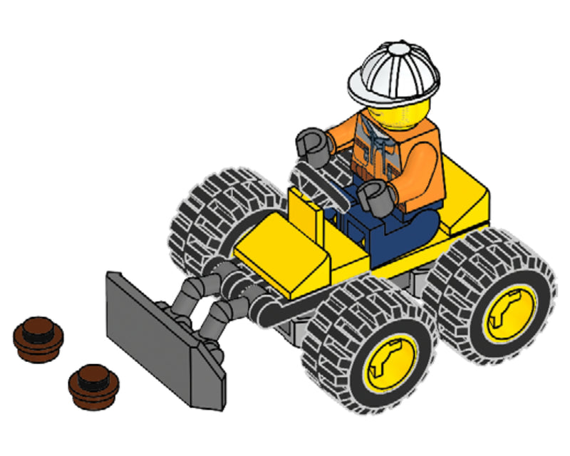 LEGO Town Construction Worker with Bulldozer foil pack #1 (952003-1)