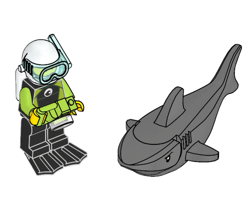 LEGO Town Scuba Diver and Shark foil pack #2 (952019-1)