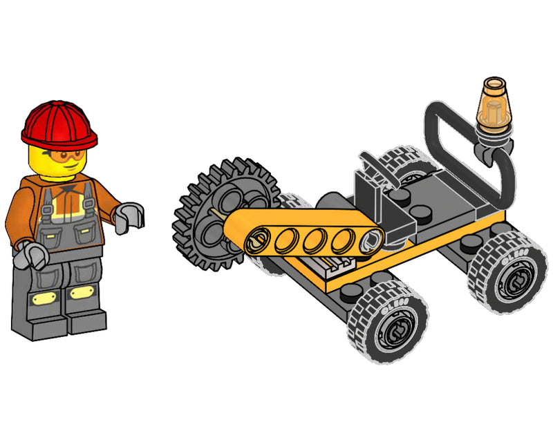 LEGO Town Builder with Buzzsaw Vehicle paper bag (952502-1)