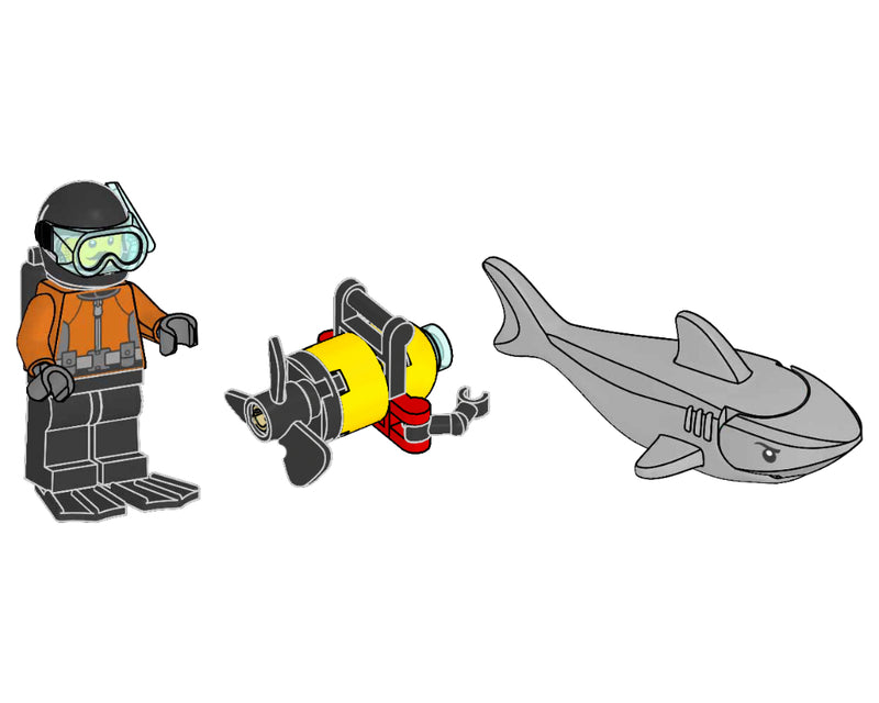 LEGO Town Diver with Robot and Shark paper bag (952503-1)