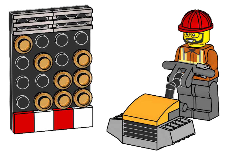 LEGO Town Builder with Plate Compactor and Flashing Arrow Sign paper bag (952510-1)