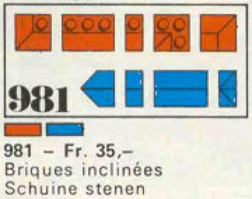 LEGO Classic 34 sloping profile bricks, including profile peak bricks, Blue (981-2)