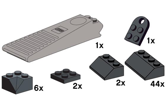 LEGO Bulk Bricks Gray Brick Separator with Black Frame Pieces (BAG6-1)